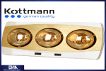 Đèn sưởi nhà tắm Kottmann K3B-H 3 bóng mạ vàng công nghệ của Đức