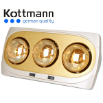 Đèn sưởi nhà tắm Kottmann K3B-H 3 bóng mạ vàng công nghệ của Đức